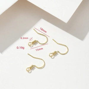 Ganchos para pendientes de cobre chapados en oro 18K para joyería DIY de 18x15mm
