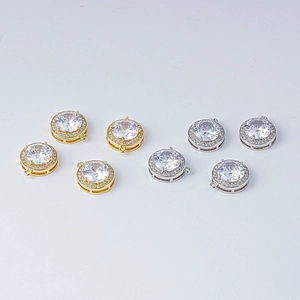 Connecteurs en cuivre plaqué or 18k avec zircon pour bracelets et colliers DIY