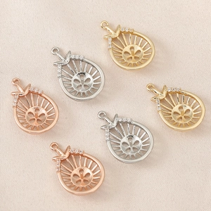 Peervormige hangers met 18k goud vergulding en zirkoon voor DIY parel sieraden maken