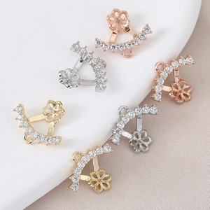 Colgantes de pendientes geométricos con circonitas chapados en oro 18k en oro y plata