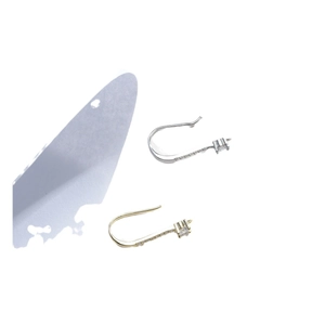 Ganchos para pendientes bañados en oro de 18k y plata con circonitas de estilo minimalista
