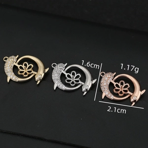 Dolphin shape pearl mounting base in gold, silver, and rose gold for DIY jewelry