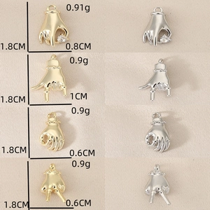 18K gold and silver gesture pendants for DIY necklaces and bracelets in high polish finish