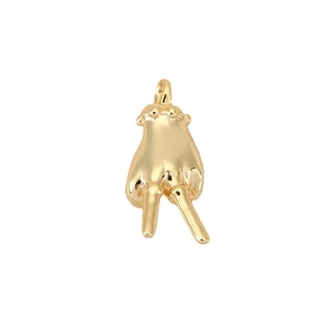 Polished 18K gold female torso pendant charm with high mirror finish for necklaces