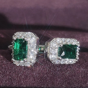 Luxuriöser Verstellbarer Offener Ring Mit Rechteckigem Zirkonia Im Smaragdschliff Für Damen Bunter Stein Kupfer Modeschmuck Geschenk