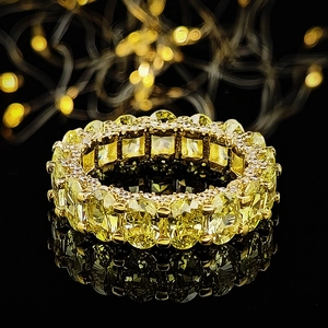 Luxurious Eternity Ring Copper 3A Zirconia Inlaid Full Diamond Engagement Ring Shiny Wedding Fashion Ring For Women Jewelry