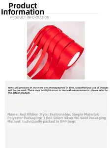 Macro shot of smooth polyester satin ribbon roll in vibrant red for gift wrapping