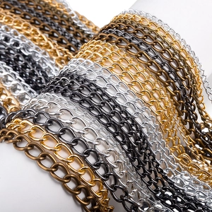 Flache Panzerkette in Gold, Silber, Schwarz und Bronze für DIY-Schmuckherstellung