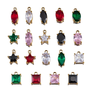 Pendentifs en acier inoxydable et zircon en forme d'étoile et de goutte pour bijoux DIY