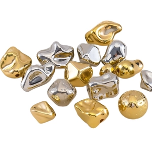 Irregular CCB metal beads in gold and silver for DIY bracelet and jewelry making