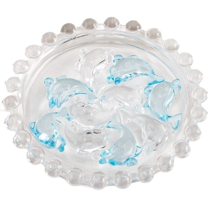 Light blue gradient resin dolphin pendant charms for DIY jewelry and necklaces