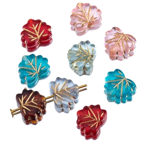 Acrylic Baroque Vintage Gold Maple Leaf Loose Beads DIY Jewelry Materials Handmade Bracelet Necklace Accessory Beads