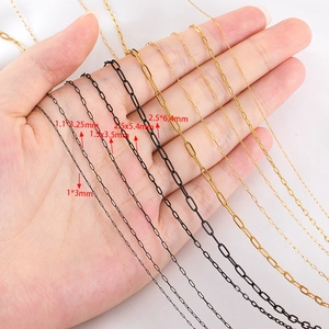 Vacuum plated stainless steel jewelry chains in gold and black with various size options