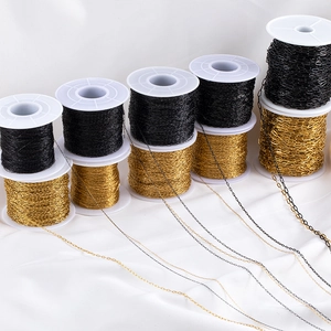 Bulk stainless steel fine cable chains in gold and black for DIY jewelry making