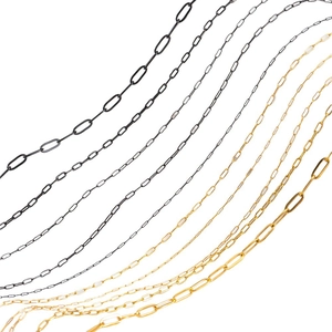 Stainless steel paperclip chains in gold and black finishes for DIY jewelry making