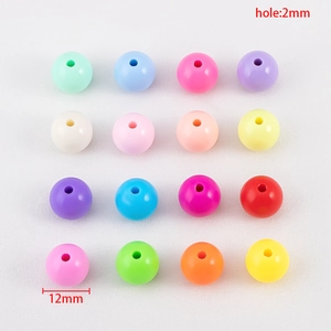 Mix aus 16 bonbonfarbenen 12mm Acrylperlen mit 2mm Löchern für DIY-Schmuckherstellung
