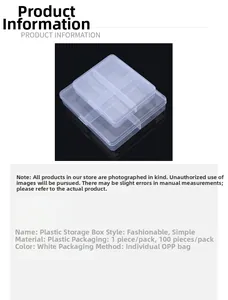Detailed specs of transparent PP plastic organizer box for electronic components and jewelry