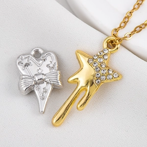 Pendentifs étoile cœur nœud avec cristaux pour colliers et bracelets DIY
