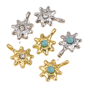 Versatile hexagram star pendants with inset zircon and turquoise for DIY jewelry making
