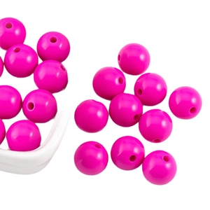 12mm Acrylperlen in Hot Pink mit Loch für DIY Armbänder und Handyketten Bastelbedarf