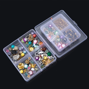 Clear Plastic Storage Box Organizer For Jewelry Small Parts Craft Components Diy Accessories Clear Grid Box