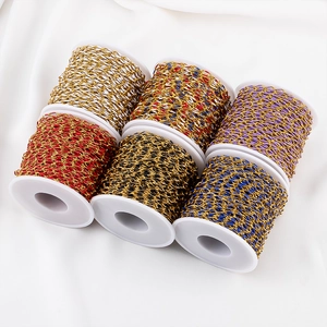 Detailed set of six colorful enameled stainless steel chains for DIY jewelry making