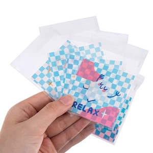 100 bolsas transparentes de cuadros autoadhesivas para dulces y joyas relax