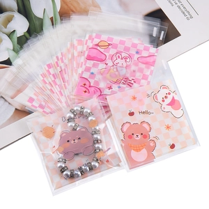 Bolsas transparentes autoadhesivas con lindos osos para joyas y dulces de regalo