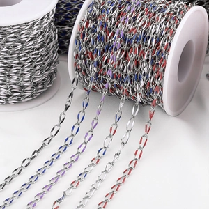 Catena ovale in acciaio inossidabile 304 con smalto colorato per gioielli fai da te