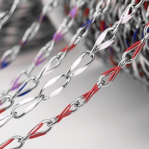Catena a torsione in acciaio inox smaltato 9,5x3,5mm per creazione di gioielli fai-da-te