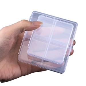 Transparent 4-compartment PP plastic organizer box for jewelry and small parts