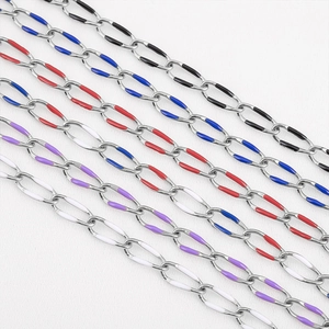 Catene barbazzale in acciaio inossidabile 9,5x3,5mm con smalto colorato per gioielli DIY