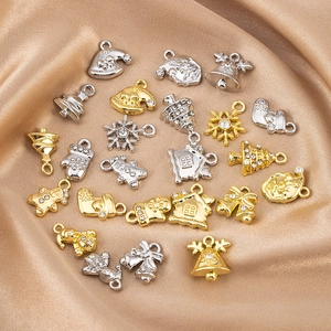 Christmas alloy pendant set with Santa tree and snowflake designs for DIY jewelry