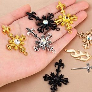 Assortiment de pendentifs croix en alliage avec cristaux pour bijoux DIY en main