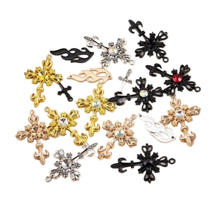 Ensemble de pendentifs croix gothiques en alliage avec cristaux pour bijoux DIY variés
