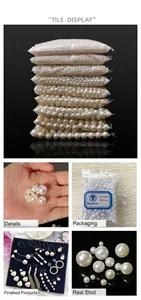 Detailed view of white ABS imitation pearls for DIY jewelry and beaded accessories