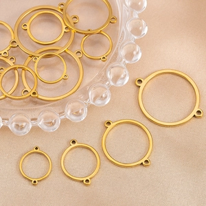 Stainless Steel Round Connection Ring Double Hanging Link Connector For DIY Earring Bracelet Necklace Jewelry Findings