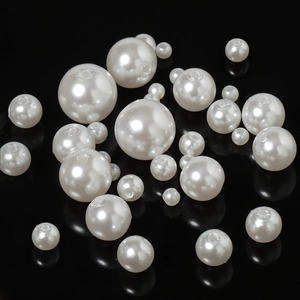 ABS Imitation Artificial Pearl Loose Beads Round Plastic Beads With Holes For DIY Jewelry Making Craft Supplies White Beige Beads