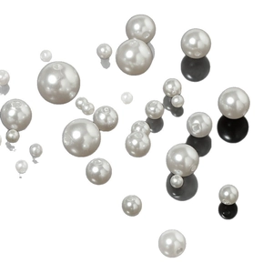 Polished white ABS imitation pearl beads in various sizes for DIY jewelry making