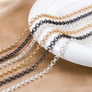 4mm reliëf koperen O-ketting in goud, zilver en zwart voor DIY sieraden maken hobby