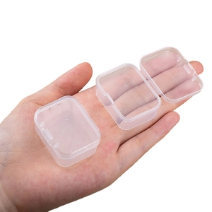 Mini transparent PP plastic storage box with flip lid for jewelry and small accessories