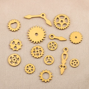 Stainless Steel Punk Steampunk Mechanical Gear Clock Hand Pendants DIY Jewelry Making Accessories Charms For Bracelet Necklace