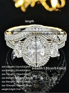 Guía de tallas con diámetro interno de 5 a 10 para el conjunto de anillos con circonita