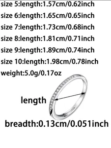 Tableau détaillé des tailles pour la bague femme montrant les mesures du 5 au 10