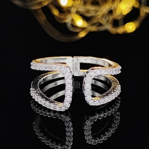 Minimalistischer S925 Sterlingsilber Ring mit Zirkonia-Mikropavé, größenverstellbar