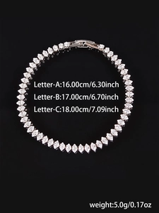 Detailansicht Silberarmband mit Marquise-Schliff, Längen von 16 cm bis 18 cm