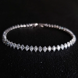 Armband Mit Marquise-Schliff Strass Kupfer Versilbert Elegantes Brautarmband Für Damen Mode Schmuck Geschenk