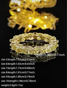 Size chart for gold eternity ring showing width weight and diameter measurements
