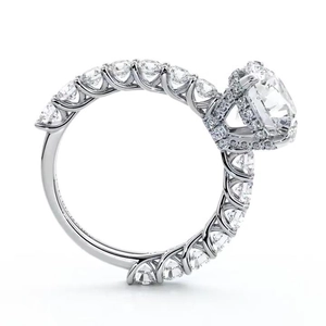 Classic Round Cut Zircon Engagement Ring For Women Luxurious Copper Inlaid Wedding Party Jewelry Elegant Finger Ring White