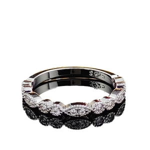 Elegant S925 sterling silver ring set with micro-paved sparkling zircon stones